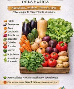 Bolson Vital 8Kg ( Papas, Berenjenas, Anco, Zanahorias, Remolachas, Zapallitos, Cebollas, 1/2kg Tomates y Morron, Hojas frescas, Aromaticas)