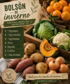 Bolsón de Invierno (1kg de Papas, Cebollas, Batatas, Anco, Repollo, Coliflor y Naranjas)