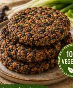 Hamburguesas 4u 150g Poroto negro, puerro, verdeo, cebolla y ajo rebozadas (todo agroecologico)