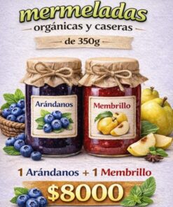 Promo: Mermeladas organicas y caseras 350g 1 Arandanos+1 Membrillo